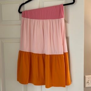 EUC lands end color block maxi skirt
